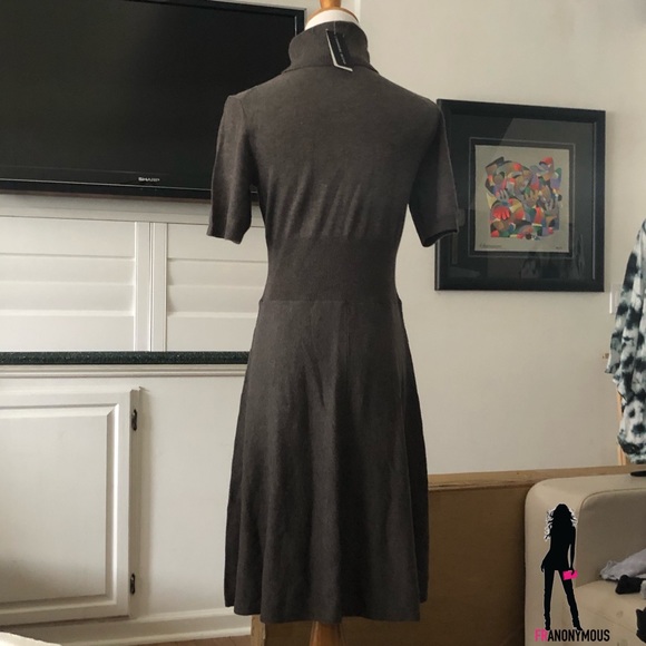 Taupe Turtleneck Sweater Dress - Picture 5 of 5